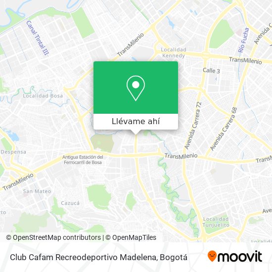 Mapa de Club Cafam Recreodeportivo Madelena