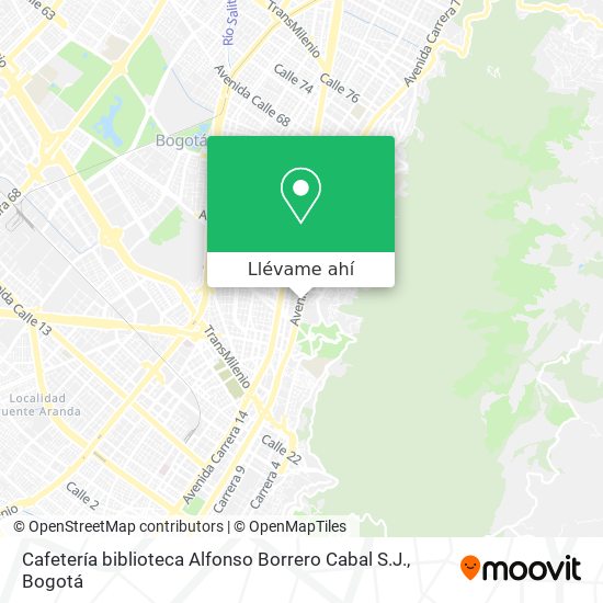 Mapa de Cafetería biblioteca Alfonso Borrero Cabal S.J.