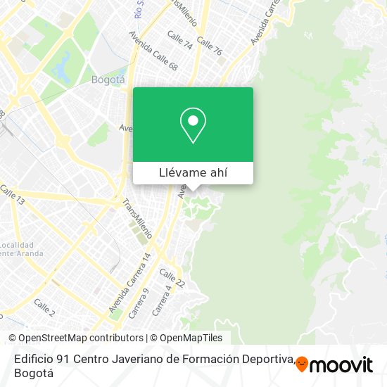 Mapa de Edificio 91 Centro Javeriano de Formación Deportiva