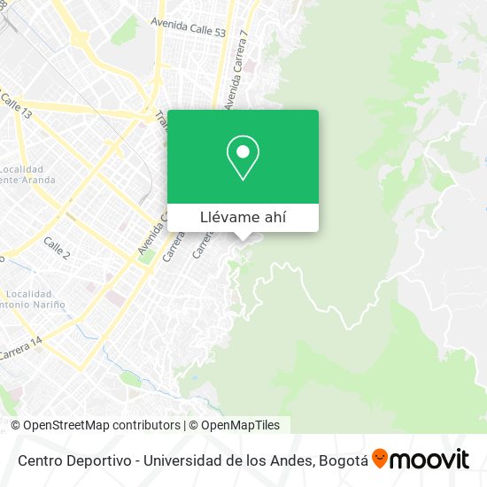 Mapa de Centro Deportivo - Universidad de los Andes