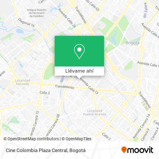 Mapa de Cine Colombia Plaza Central