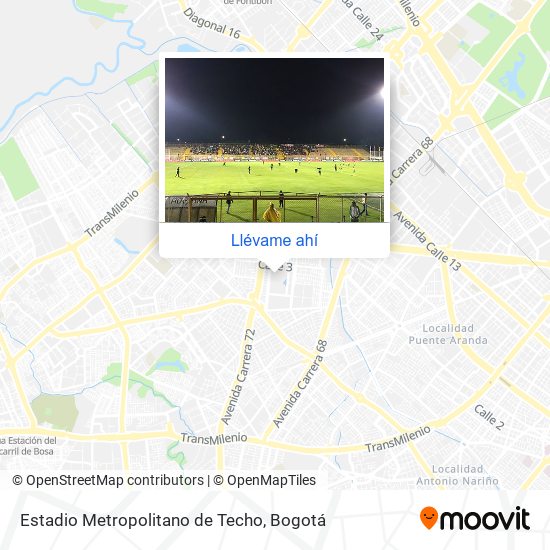 Mapa de Estadio Metropolitano de Techo