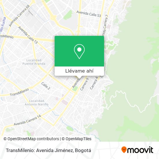 Mapa de TransMilenio: Avenida Jiménez