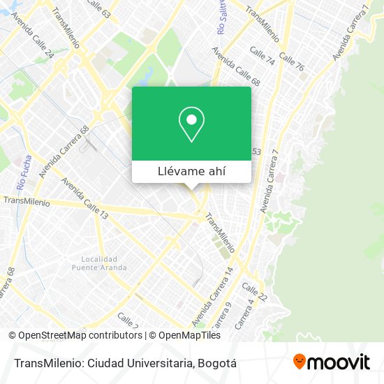 Mapa de TransMilenio: Ciudad Universitaria
