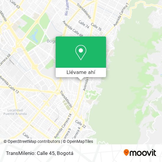 Mapa de TransMilenio: Calle 45