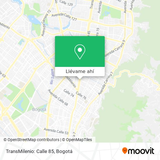 Mapa de TransMilenio: Calle 85
