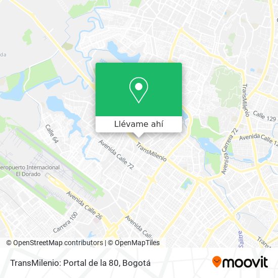 Mapa de TransMilenio: Portal de la 80