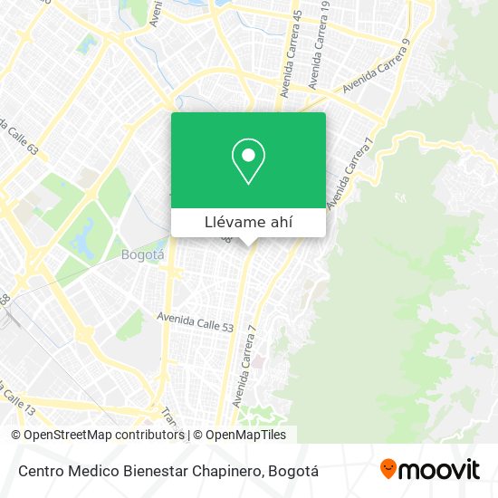 Mapa de Centro Medico Bienestar Chapinero