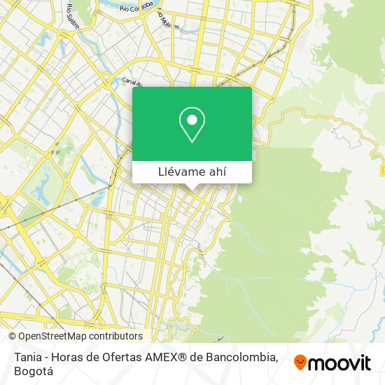 Mapa de Tania - Horas de Ofertas AMEX® de Bancolombia