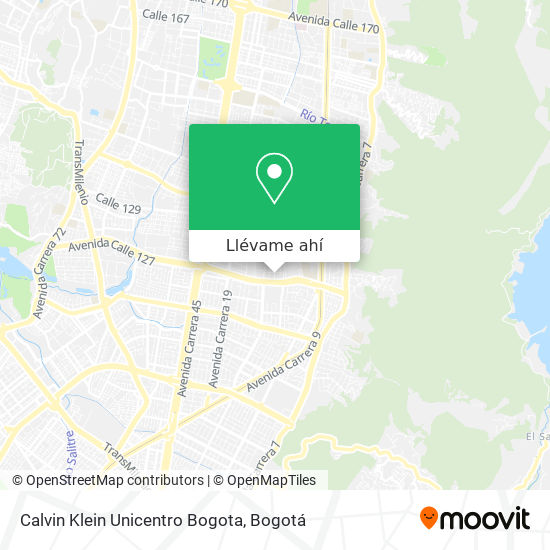 Mapa de Calvin Klein Unicentro Bogota