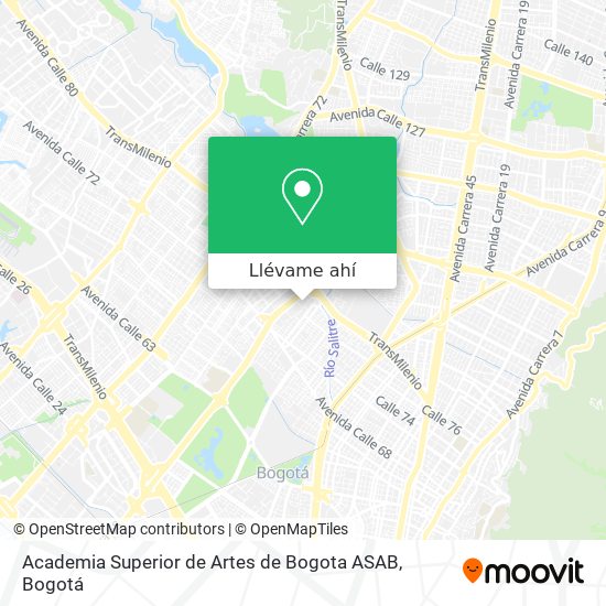 Mapa de Academia Superior de Artes de Bogota ASAB