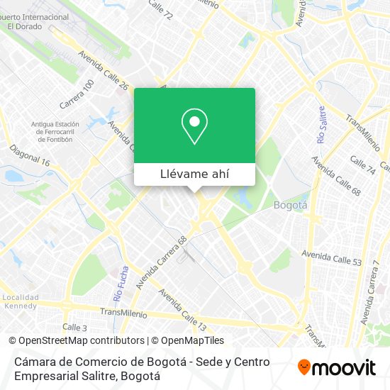 Mapa de Cámara de Comercio de Bogotá - Sede y Centro Empresarial Salitre