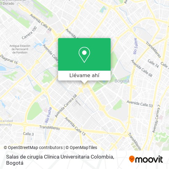 Mapa de Salas de cirugía Clínica Universitaria Colombia