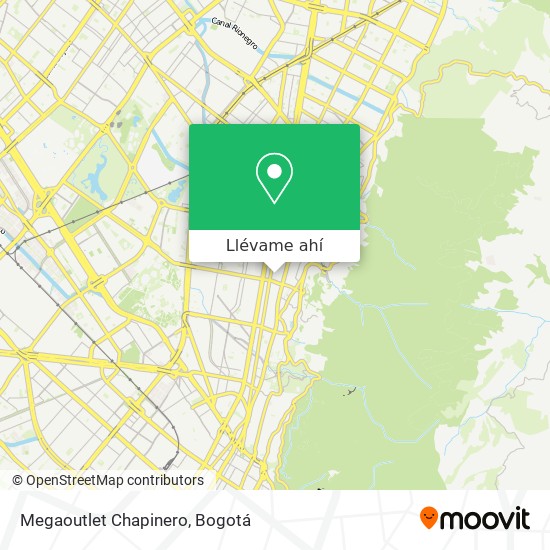 Mapa de Megaoutlet Chapinero