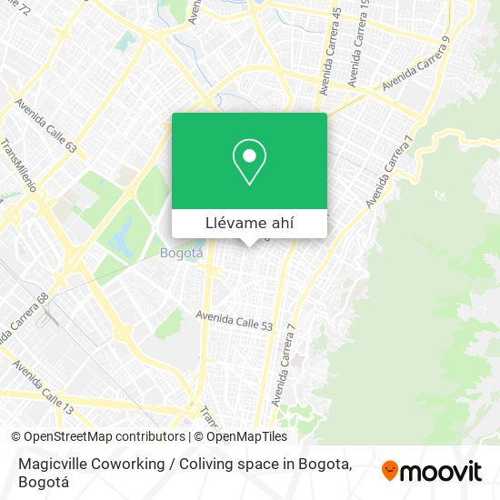Mapa de Magicville Coworking / Coliving space in Bogota