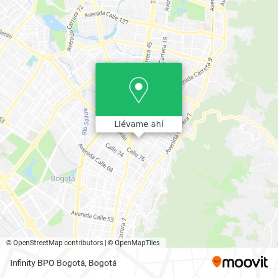 Mapa de Infinity BPO Bogotá