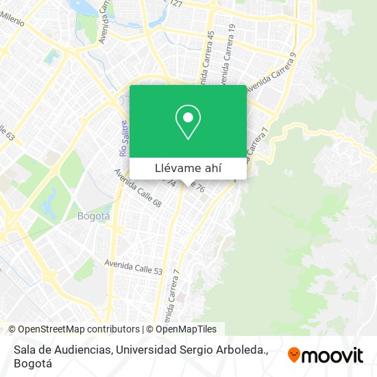 Mapa de Sala de Audiencias, Universidad Sergio Arboleda.