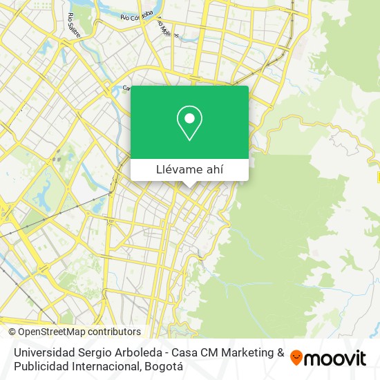 Mapa de Universidad Sergio Arboleda - Casa CM Marketing & Publicidad Internacional