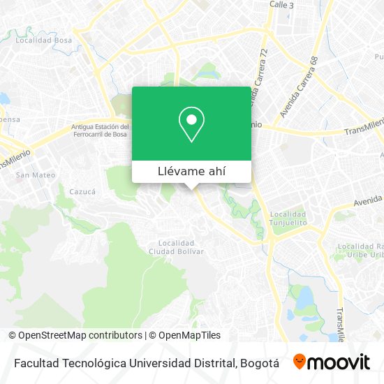 Mapa de Facultad Tecnológica Universidad Distrital