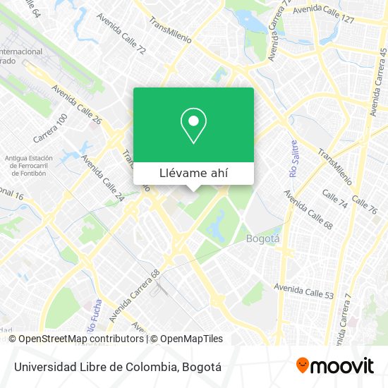 Mapa de Universidad Libre de Colombia