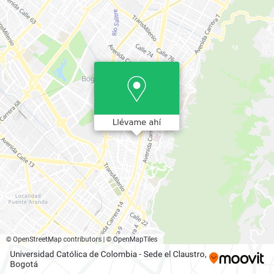 Mapa de Universidad Católica de Colombia - Sede el Claustro