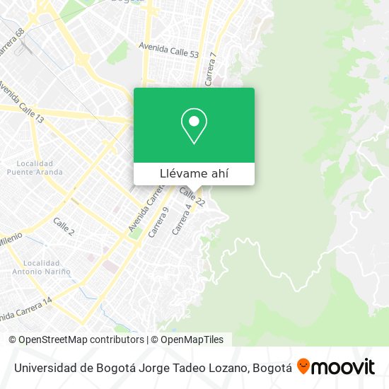 Mapa de Universidad de Bogotá Jorge Tadeo Lozano