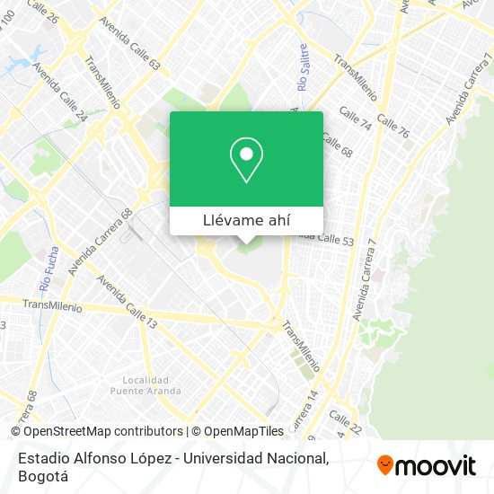Mapa de Estadio Alfonso López - Universidad Nacional