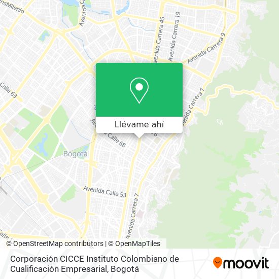 Mapa de Corporación CICCE Instituto Colombiano de Cualificación Empresarial