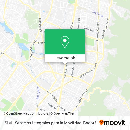 Mapa de SIM - Servicios Integrales para la Movilidad