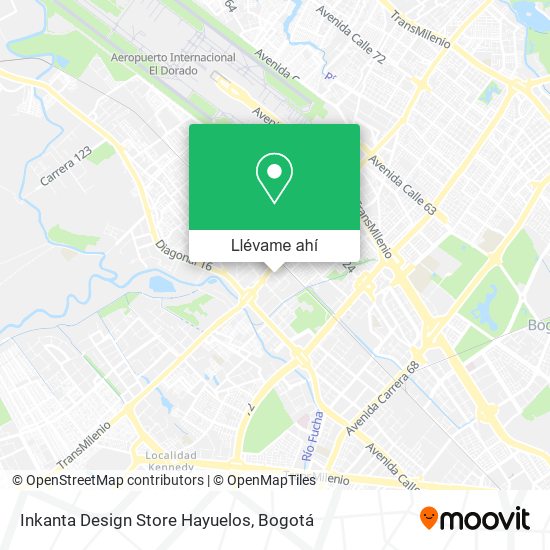 Mapa de Inkanta Design Store Hayuelos