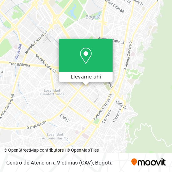 Mapa de Centro de Atención a Víctimas (CAV)