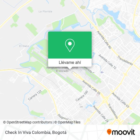 Mapa de Check In Viva Colombia