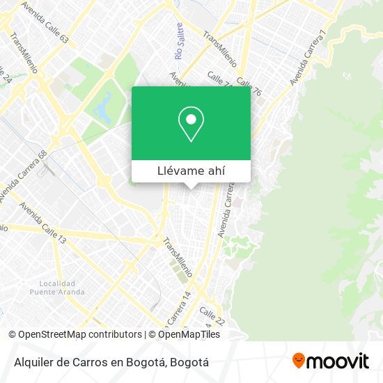 Mapa de Alquiler de Carros en Bogotá