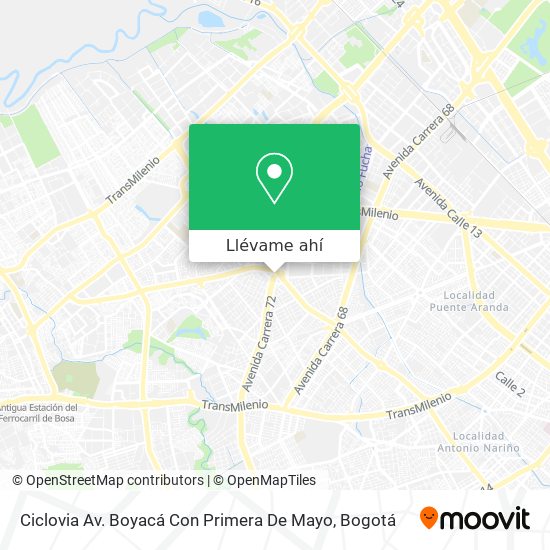 Mapa de Ciclovia Av. Boyacá Con Primera De Mayo