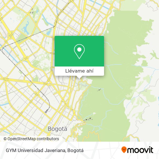 Mapa de GYM Universidad Javeriana