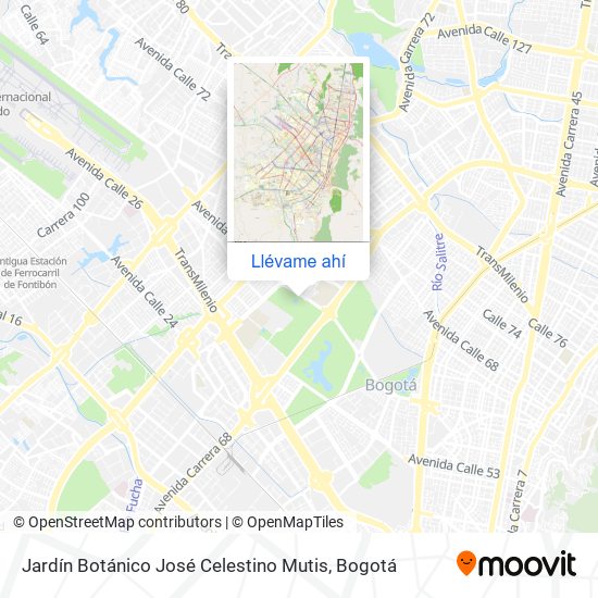 Mapa de Jardín Botánico José Celestino Mutis