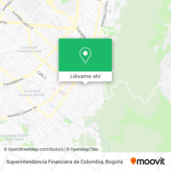 Mapa de Superintendencia Financiera de Colombia