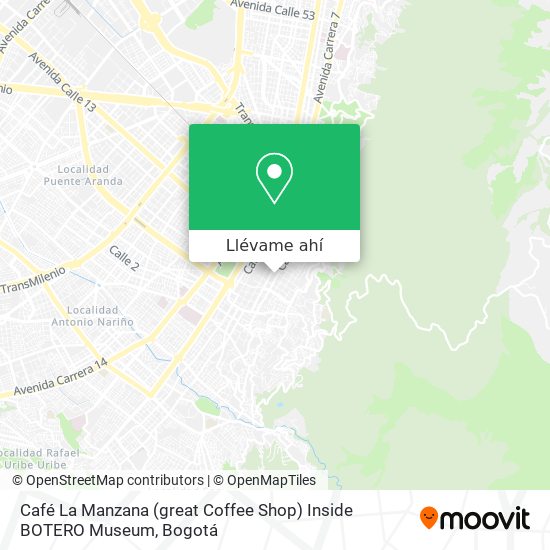 Mapa de Café La Manzana (great Coffee Shop) Inside BOTERO Museum