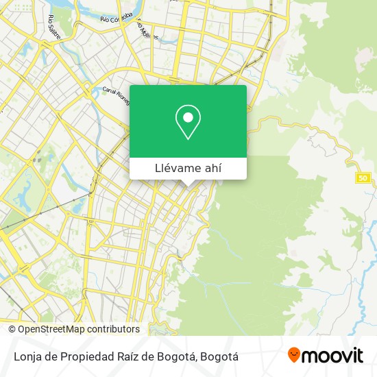 Mapa de Lonja de Propiedad Raíz de Bogotá