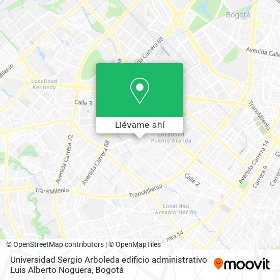 Mapa de Universidad Sergio Arboleda edificio administrativo Luis Alberto Noguera