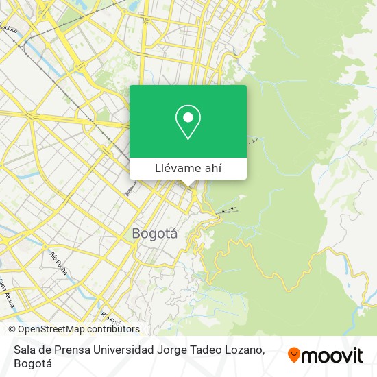 Mapa de Sala de Prensa Universidad Jorge Tadeo Lozano
