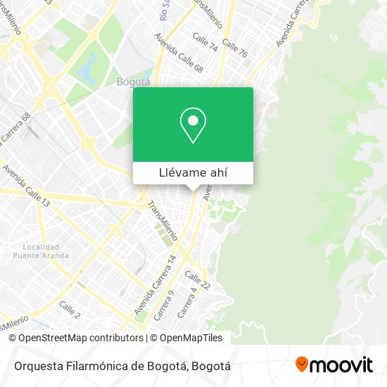 Mapa de Orquesta Filarmónica de Bogotá