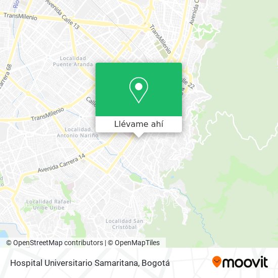 Mapa de Hospital Universitario Samaritana