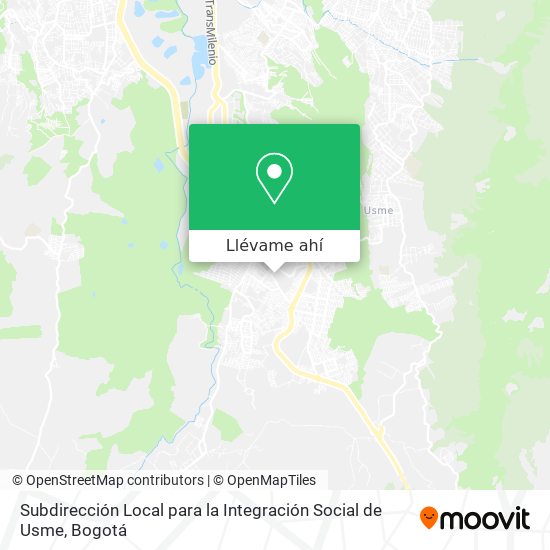 Mapa de Subdirección Local para la Integración Social de Usme