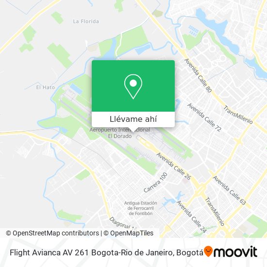 Mapa de Flight Avianca AV 261 Bogota-Rio de Janeiro