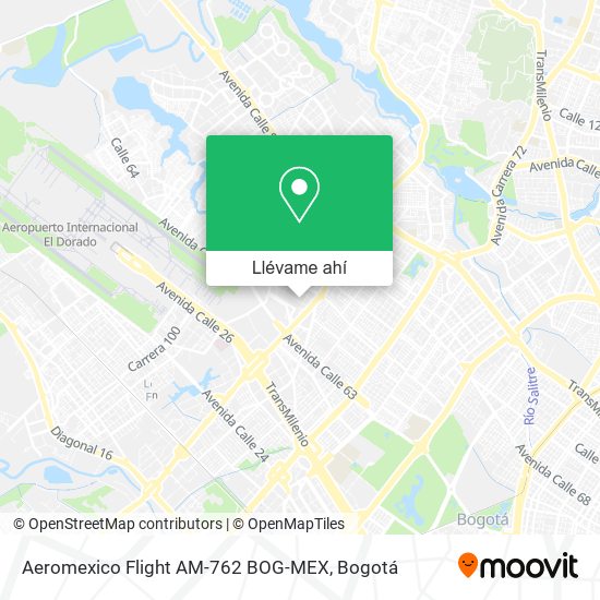 Mapa de Aeromexico Flight AM-762 BOG-MEX