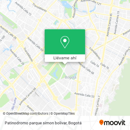 Mapa de Patinodromo parque simon bolivar