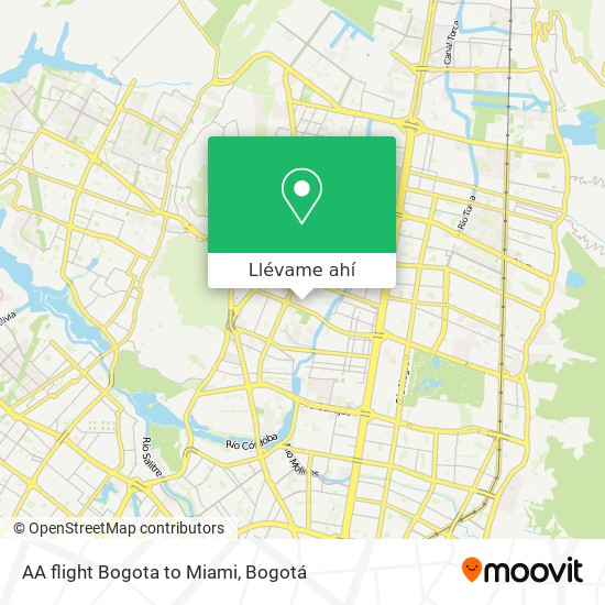 Mapa de AA flight Bogota to Miami