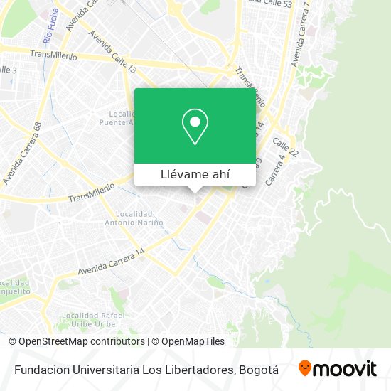 Mapa de Fundacion Universitaria Los Libertadores