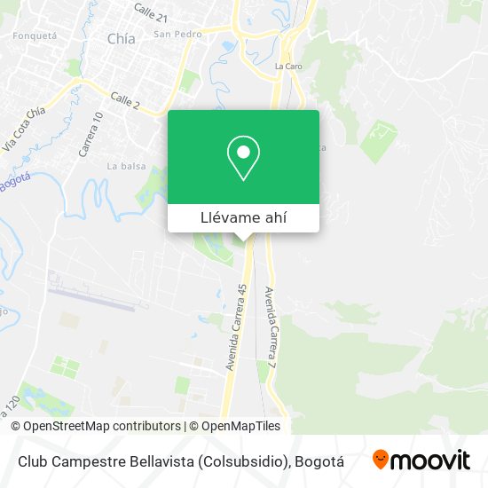 Mapa de Club Campestre Bellavista (Colsubsidio)